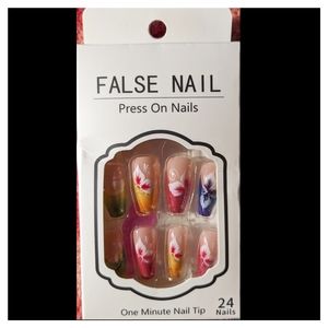 Floral fake nails